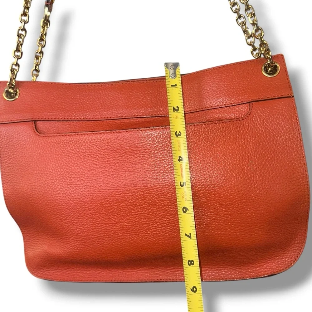 MCM Orange TWO WAY Crossbody Shoulder Pebbled Leather Bag Goldstone Korean MC265